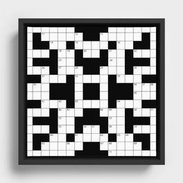 Cool Crossword Pattern Framed Canvas