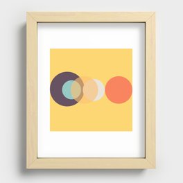 Geometric Minimalistic Circle Bubble Design Pattern in Yellow Recessed Framed Print