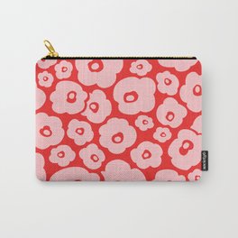 Retro Flower Pattern 140 Red and Pink Carry-All Pouch | Pink, Pattern, Bohemian, 1970S, Sixties, Garden, Flowers, Graphicdesign, Hippie, 1960S 