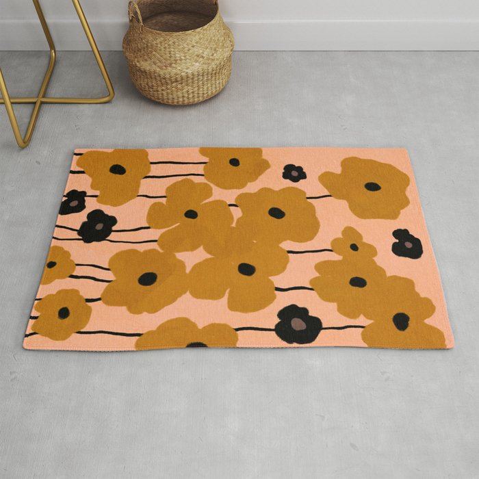 Abstract pastel wild blossoms  Rug