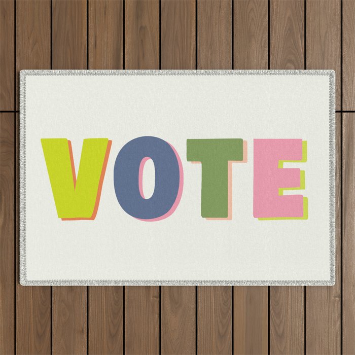 VOTE | Colorful Lettering Outdoor Rug