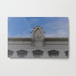 Stroh Block Metal Print | Photo, Sky, Sturgeonbay, Digital, Doorcounty, Color, Stroh, Clouds, Historicbuilding, Architecture 