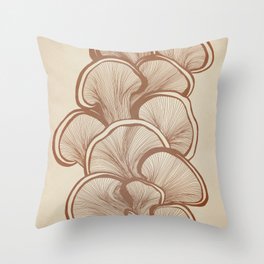 Mushrooms in Copper Throw Pillow