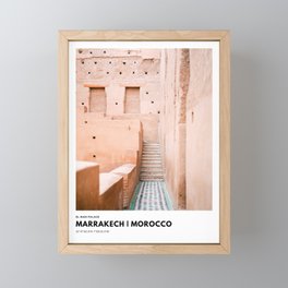 El badi Palace | Marrakech Morocco coordinates poster | Pastel travel photography  Framed Mini Art Print