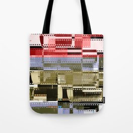 Abstract collage of celluloid film strips Tote Bag
