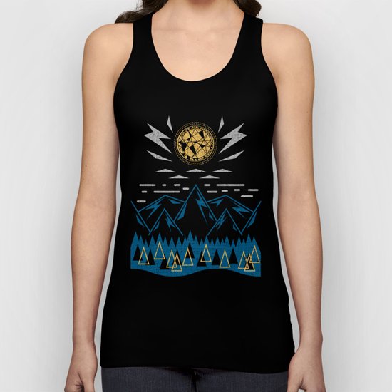 Sun Strike Over The Mountains Unisex Tank Top