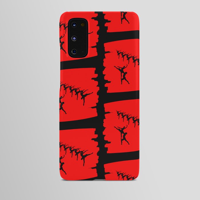 Swan Lake in black on red brush stroke Android Case