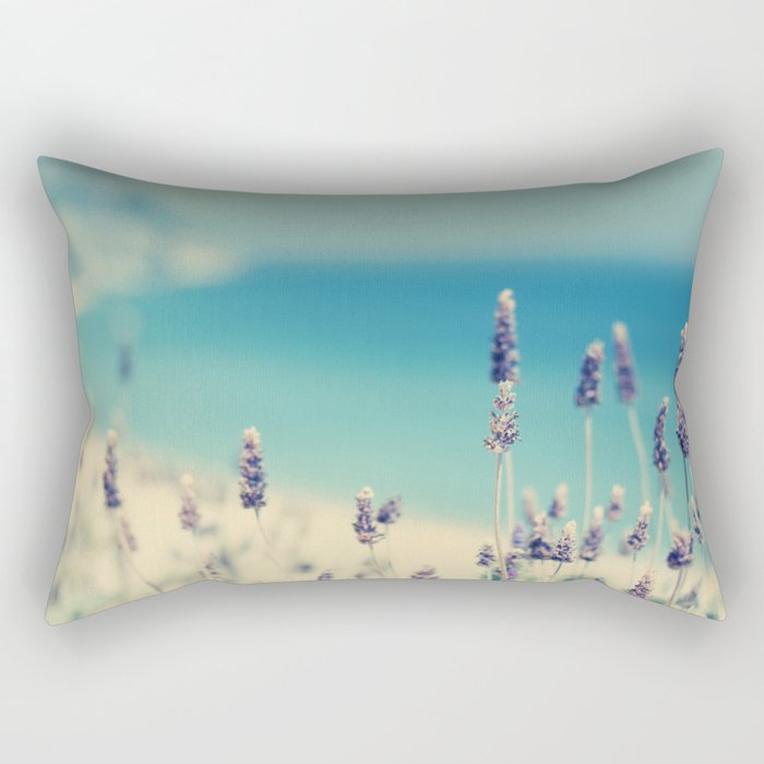 Beach - Lavender Blues - Flower Print - Ocean Sea photography by Ingrid Beddoes Rectangular Pillow