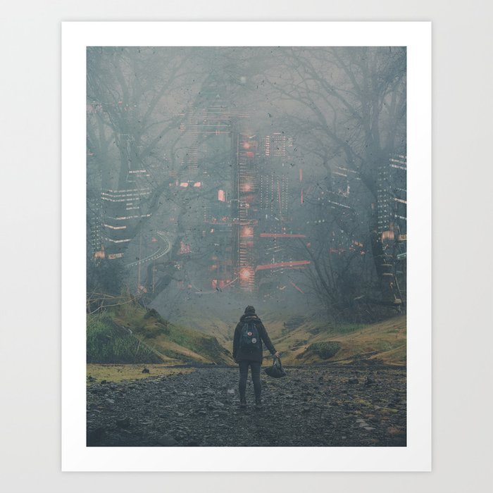 Digital Forest Art Print By Lickdisco