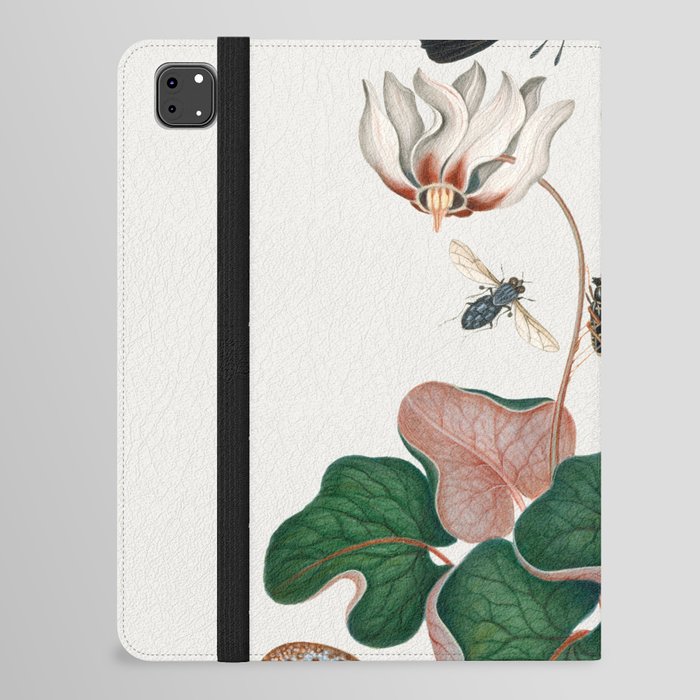 Cyclamen, Northern dune tiger beetle, Leaf beetle, Flesh fly and Wasp beetle from the Natural History Cabinet of Anna Blackburne iPad Folio Case