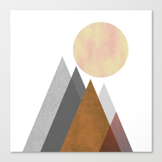 The Gathering, Geometric Landscape Art Canvas Print