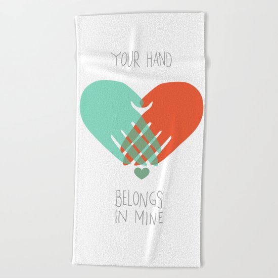 I wanna hold your hand Beach Towel