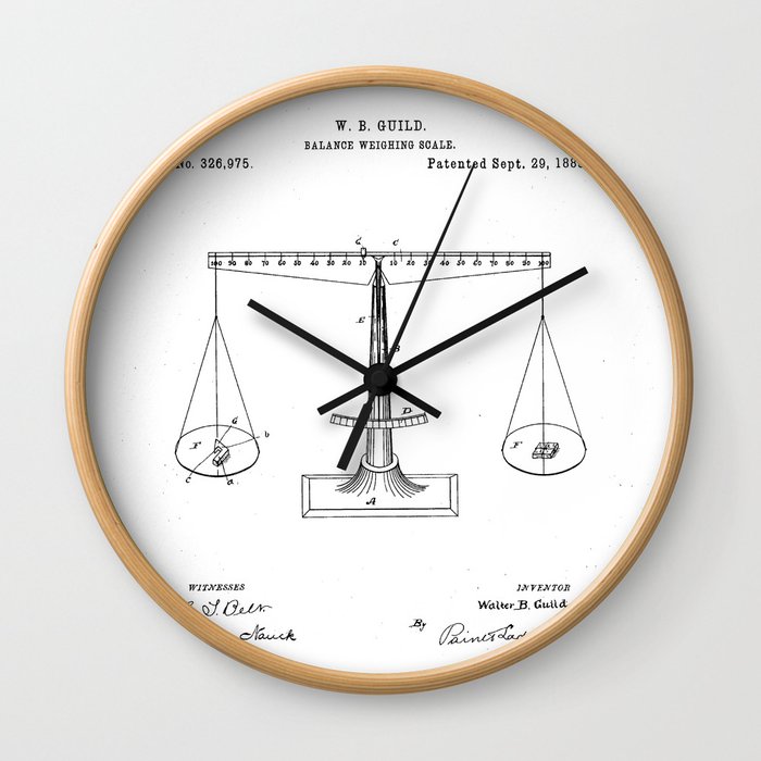 Lawyer Patent - Paralegal Art - Black And White Wall Clock