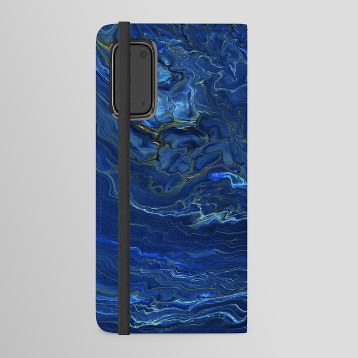 Navy Blue & Gold Marble Abstraction Android Wallet Case