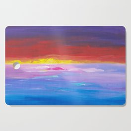 Colorful Sunset Landscape Painting Cutting Board