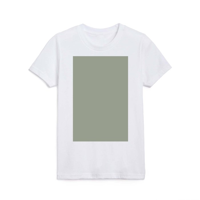 Fanciful Neutral Sage Green Solid Color Pairs To Sherwin Williams Coastal Plain SW 6192 Kids T Shirt