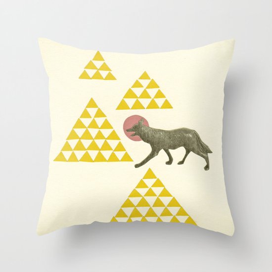 Mountain Wolf Throw Pillow
