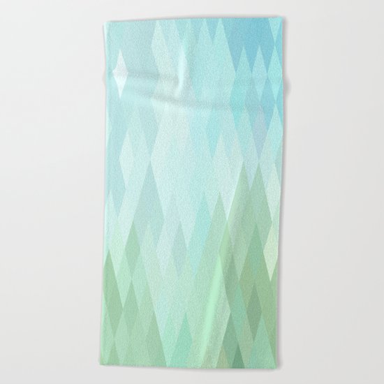 Shades of Blue Diamonds Abstract Beach Towel