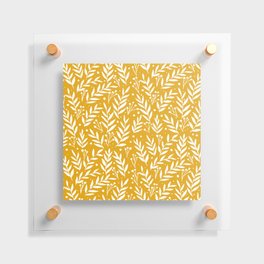 Festive branches - yellow ochre Floating Acrylic Print