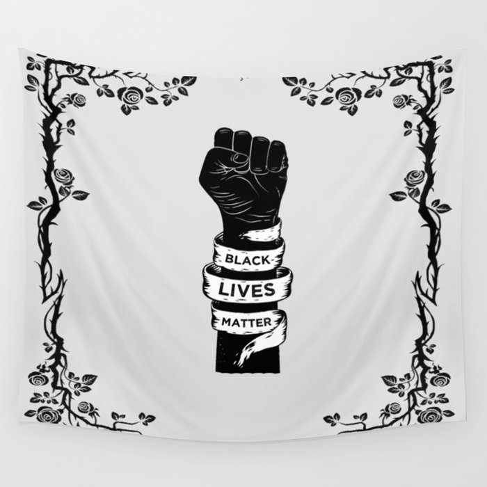 Black shop power tapestry