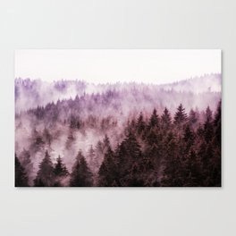 Why Don't We Disappear // Purple Fog Forest Home Canvas Print