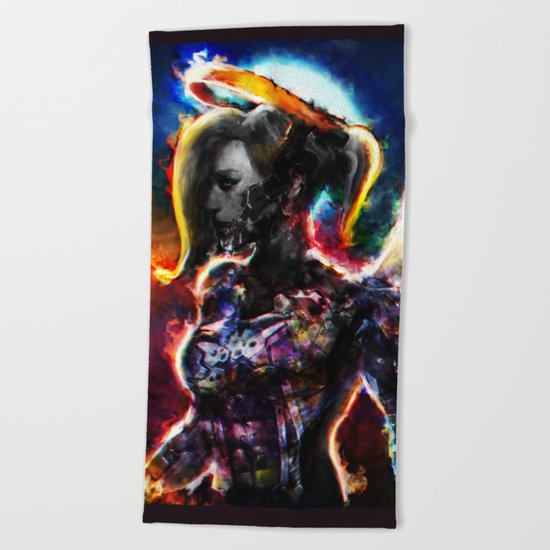 metal angel Beach Towel