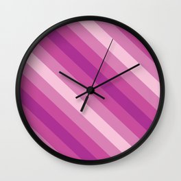 Purple and Pink Stripes Wall Clock
