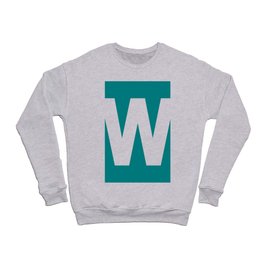 Letter W (White & Teal) Crewneck Sweatshirt