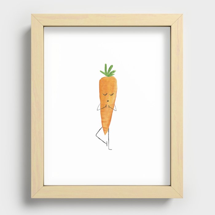 Yoga Carrot Recessed Framed Print