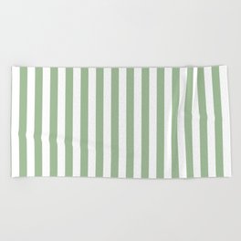 Stripes - sage green Beach Towel