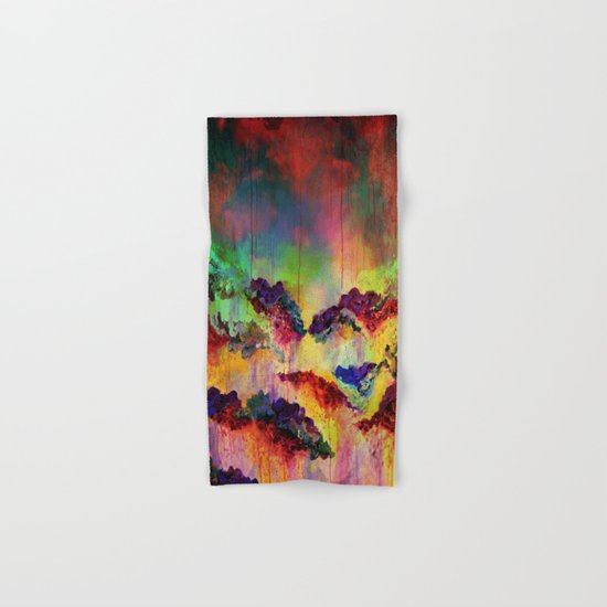 IT'S A ROSE COLORED LIFE 4 - Deep Red Colorful Floral Garden Abstract Crimson Green Painting Hand & Bath Towel