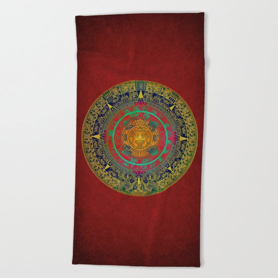 Aztec Sun God Beach Towel