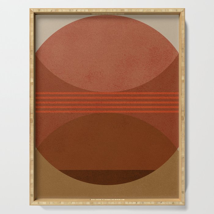 Abstraction_RED_LINE_HORIZON_LANDSCAPE_GEOMETRIC_0523A Serving Tray