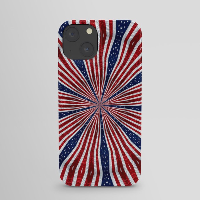 American Flag Kaleidoscope Abstract 1 iPhone Case