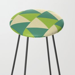 Moccasin, cadet blue, yellow green triangles Counter Stool