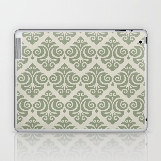 Traditional Pattern in Sage Green and Beige Laptop & iPad Skin
