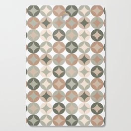 Retro Geometric Pattern Sage Green, Peach and Cream Cutting Board