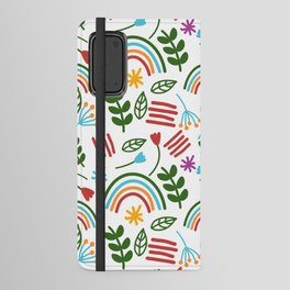 Rainbow Bright Rainbow and Floral Print Android Wallet Case