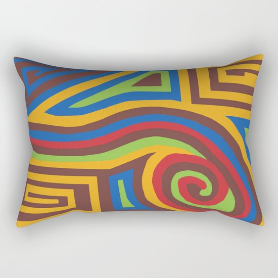 Red Swirl Rectangular Pillow