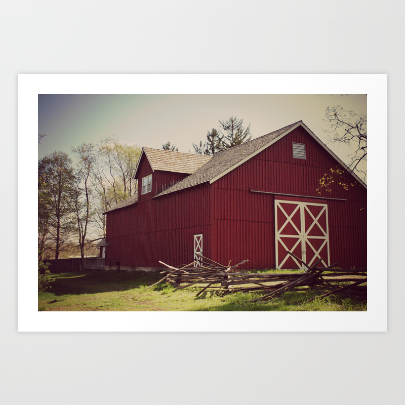 Old Red Barn Art Print By Kimberosephotography Society6