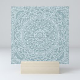 Mandala - Soft turquoise Mini Art Print | Ocean, Pattern, Mandala, Blue, Meditation, Green, Pale, Oriental, Delicate, Graphicdesign 