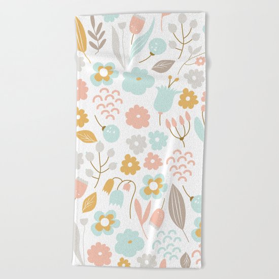 Cute flower pattern Beach Towel