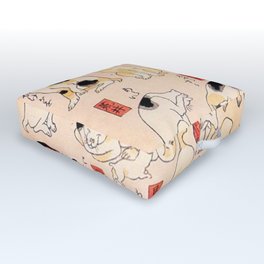 Cats for the Stations and Positions of the Tokaido Road print 2 portrait Outdoor Floor Cushion