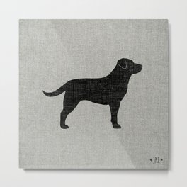 Black Labrador Retriever Dog Silhouette Metal Print