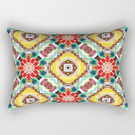 Colorful African  kaleidoscope check Rectangular Pillow