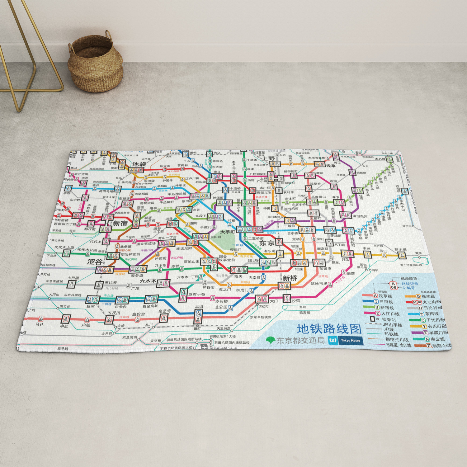 Tokyo Subway Map Rug By Dizzymoments Society6