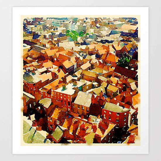 Rooftops in York Art Print