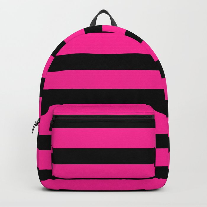 Hot Pink & Black Stripe Backpack
