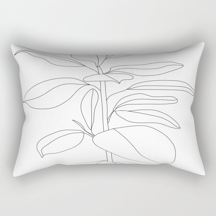 Minimal Rubber Tree Rectangular Pillow