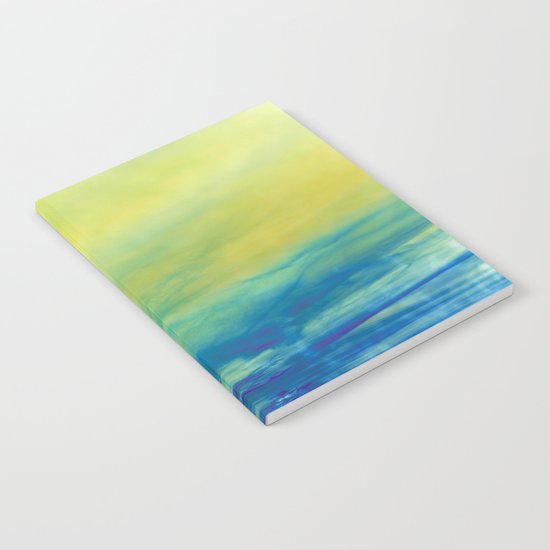 YELLOW & BLUE TOUCHING #1 #abstract #art #society6 Notebook